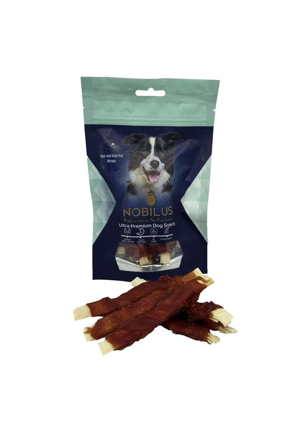 Nobilus Ördek ve Morina Balığı Sargıları Köpek Ödül Maması 80g