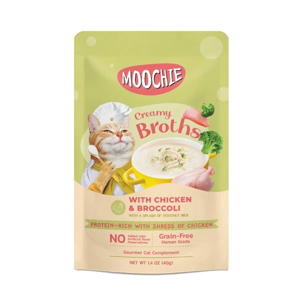 Moochie Çorba Kedi Ödülü Tavuk-Brokoli 40 Gr x 16 Adet
