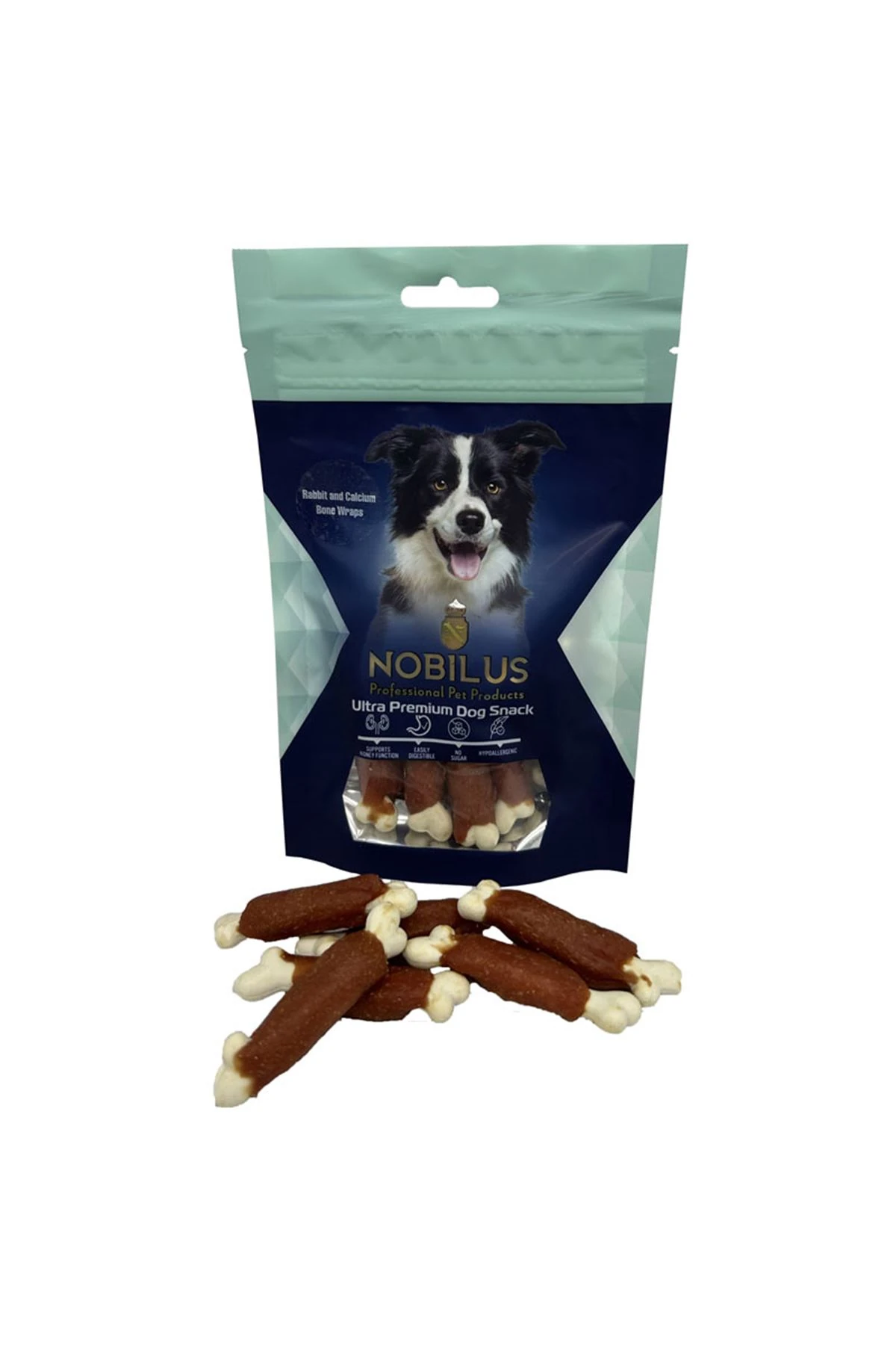 Nobilus Tavşan ve Kalsiyum Kemik Sargılı Köpek Ödül Maması 80g