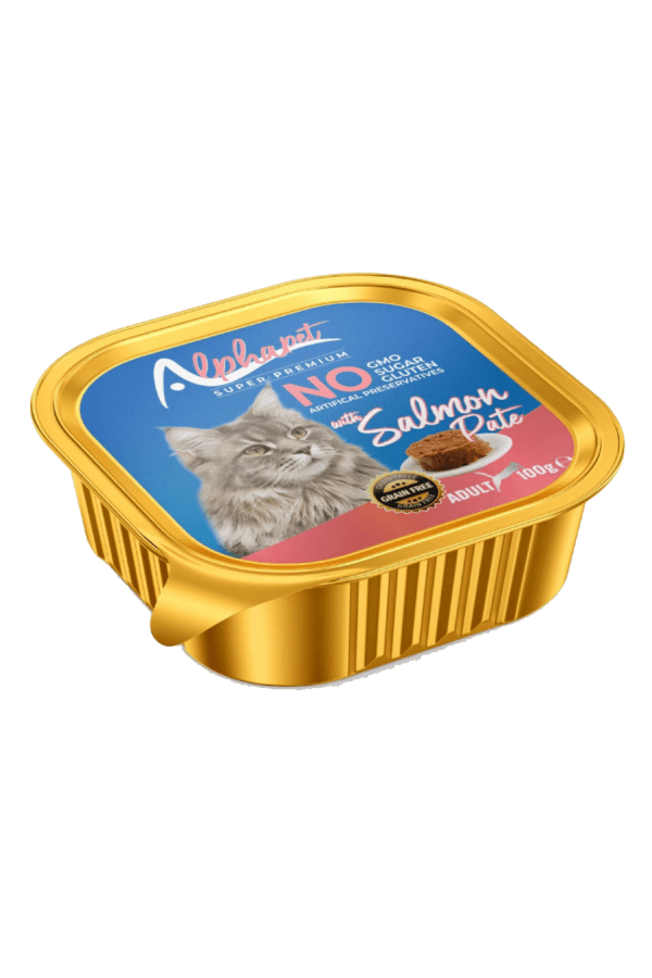 Alphapet Alutray Yetişkin Kediler İçin Somonlu Pate 100gr