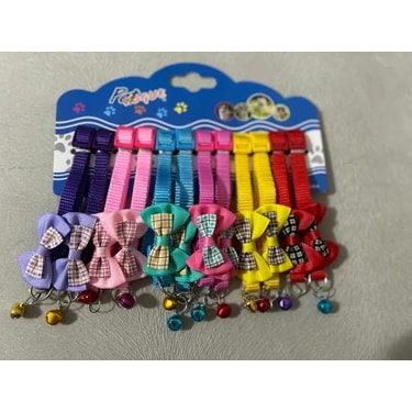 Papyonlu ve Zilli İthal Boyun Tasması 12'li