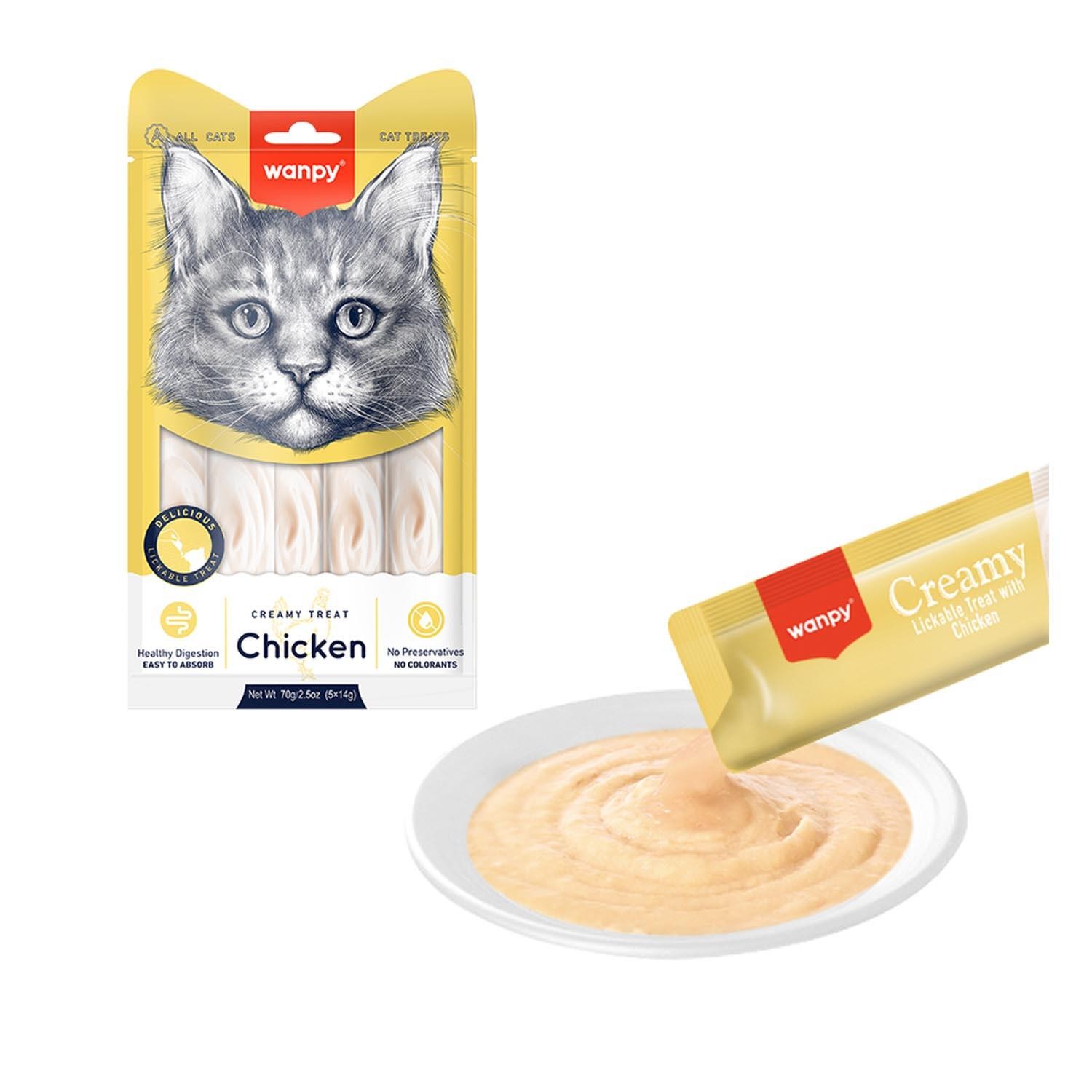 Wanpy Sıvı Tavuklu Kedi Ödülü 5 X 14 gr