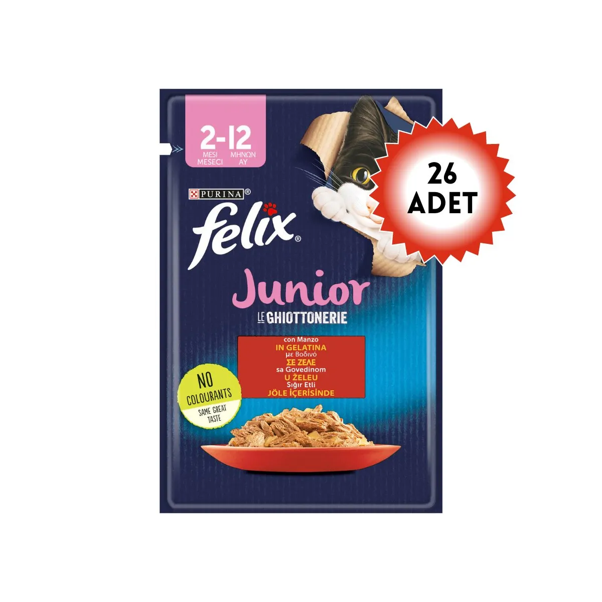 Felix Sığır Etli Yavru Kedi Konservesi 26x85gr 26lı