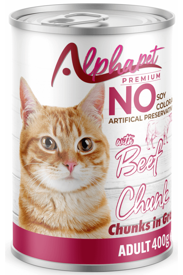Alphapet Sığırlı Parça Etli Yetişkin Kedi Konserve 400gr