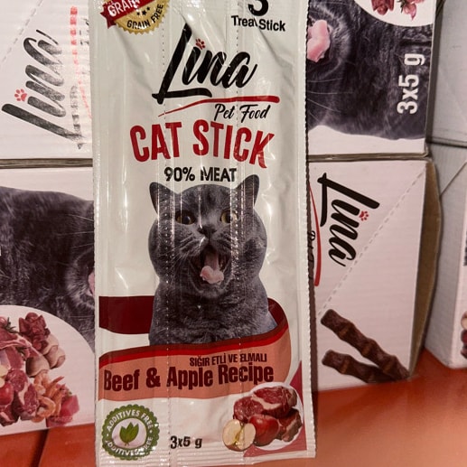 Lina Sığır Etli ve Elmalı Kedi Stick 3x5 g