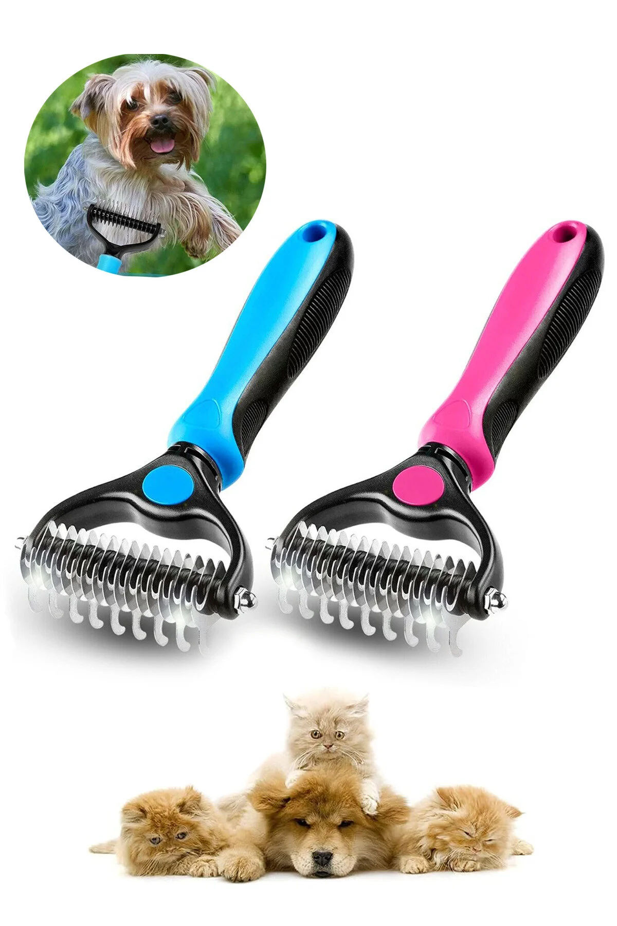 Plastik Saplı Metal Kıtık Açıcı Tarak
