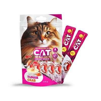 EuroGold Cat Sıvı Kedi Ödülü Ton - Yengeç 5x15Gr - 12 Paket