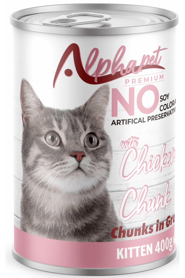 Alphapet Tavuklu Parça Etli Yavru Kedi Konservesi 400gr