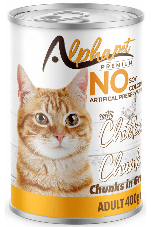 Alphapet Tavuklu Parça Etli Yetişkin Kedi Konserve 400GR