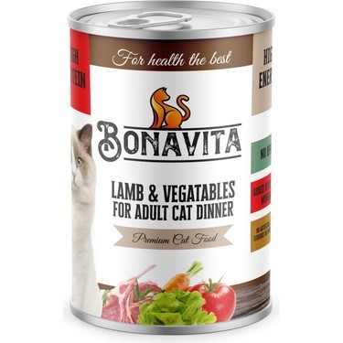 Bonavita Kuzu Etli Yetişkin Kedi Maması 400 gr 12 Adet