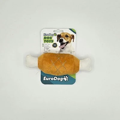 EuroDog Sesli Peluş Etli Kemik Köpek Oyuncağı 19x6 Cm