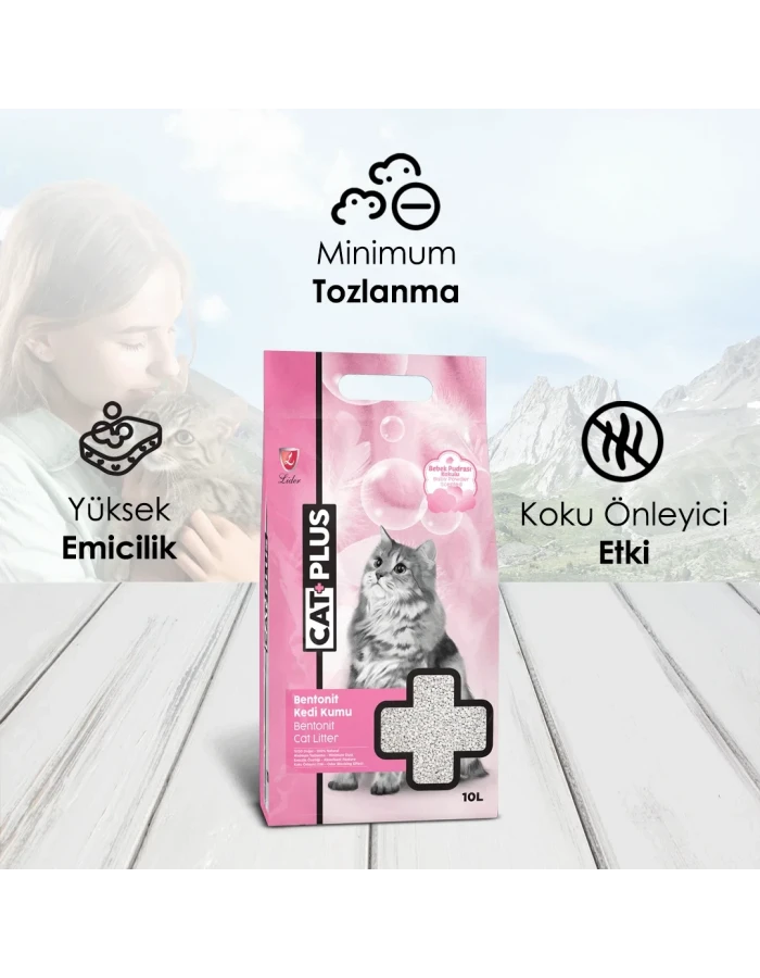 CatPlus Bebek Pudralı Kedi Kumu 10 Lt
