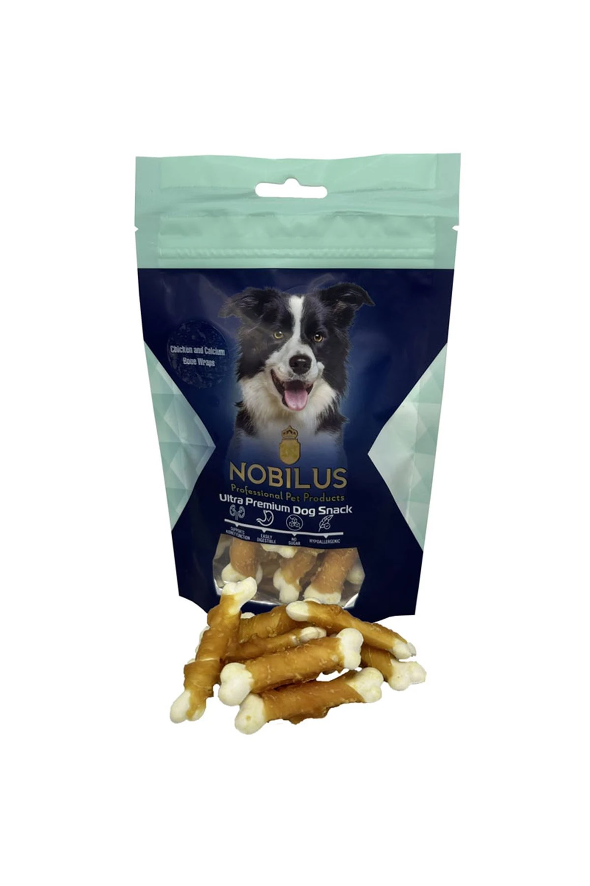 Nobilus Tavuk ve Kalsiyum Kemikli Sargı Köpek Ödül Maması 80g