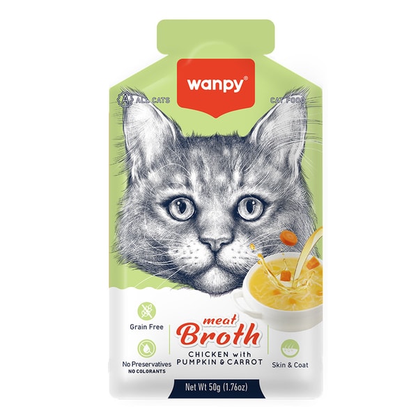 Wanpy Kediler için Bal Kabağı & Havuçlu Tavuk Eti Çorbası