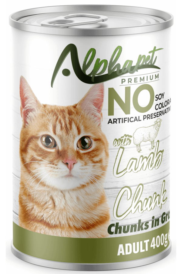Alphapet Kuzulu Parça Etli Yetişkin Kedi Konserve 400