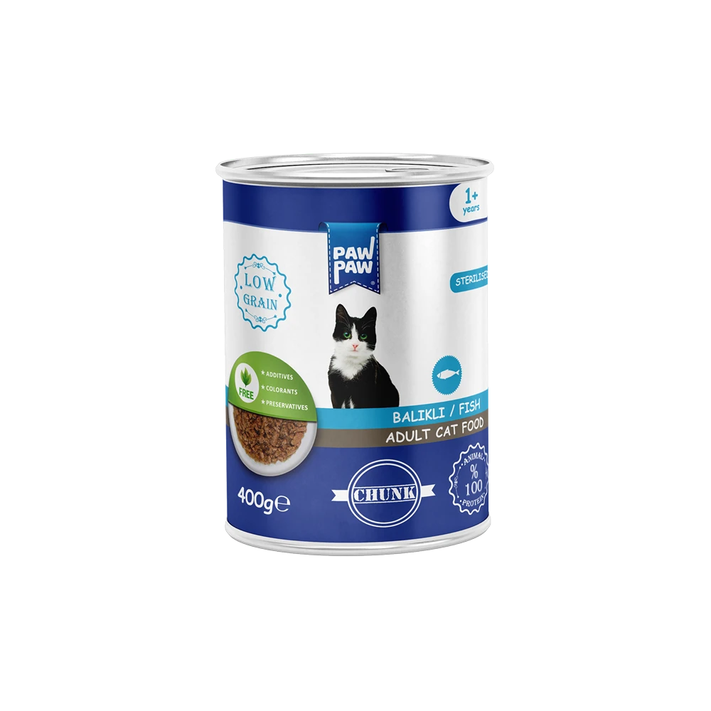 Pawpaw Balıklı Kedi Konservesi 400 Gr 12'li