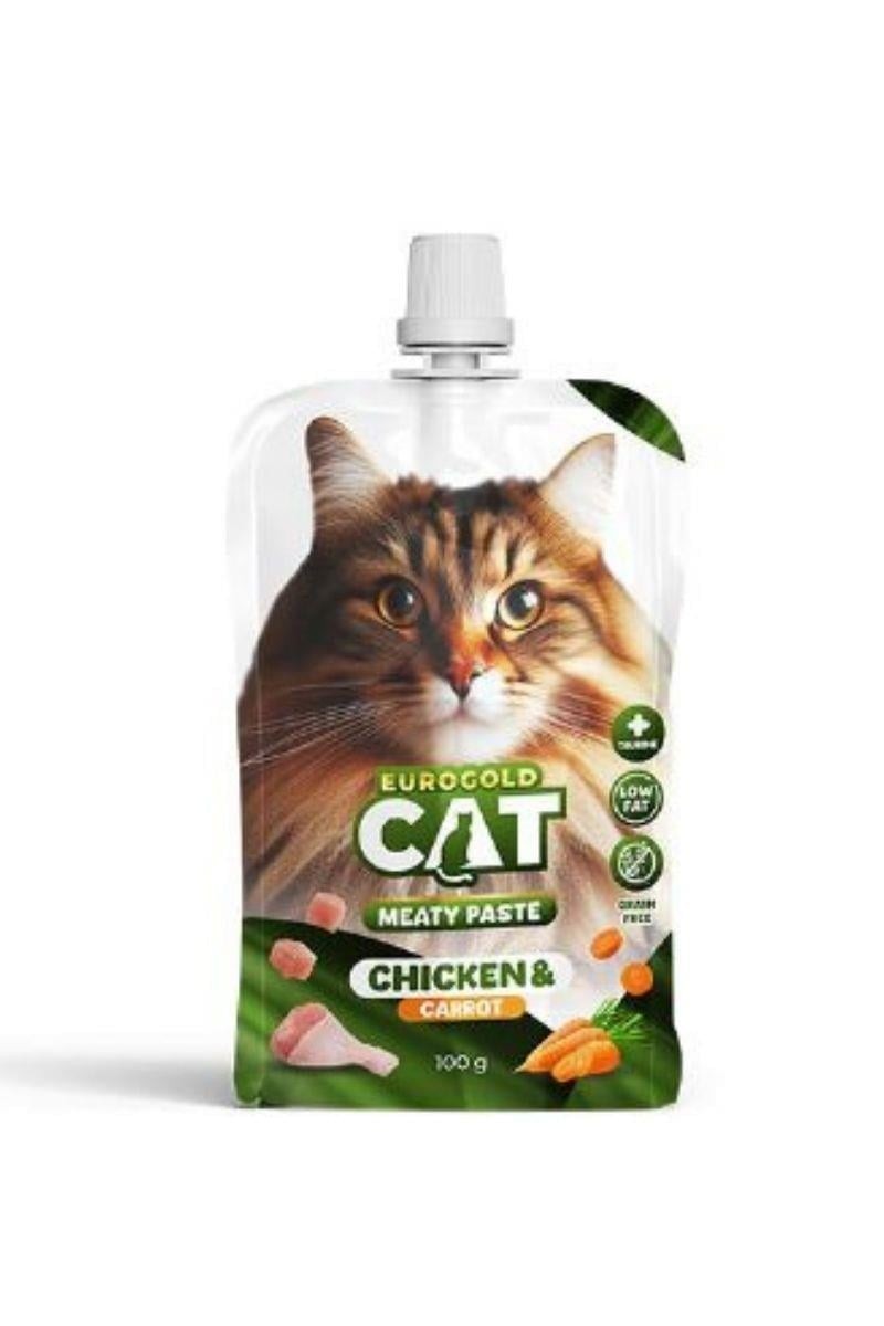 EuroGold Cat Meaty Paste Havuç - Tavuk Kedi Ödül Maması 100 Gr
