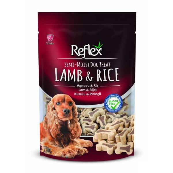 Reflex Kuzulu ve Pirinçli Yarı Yumuşak Köpek Ödül Maması 150gr