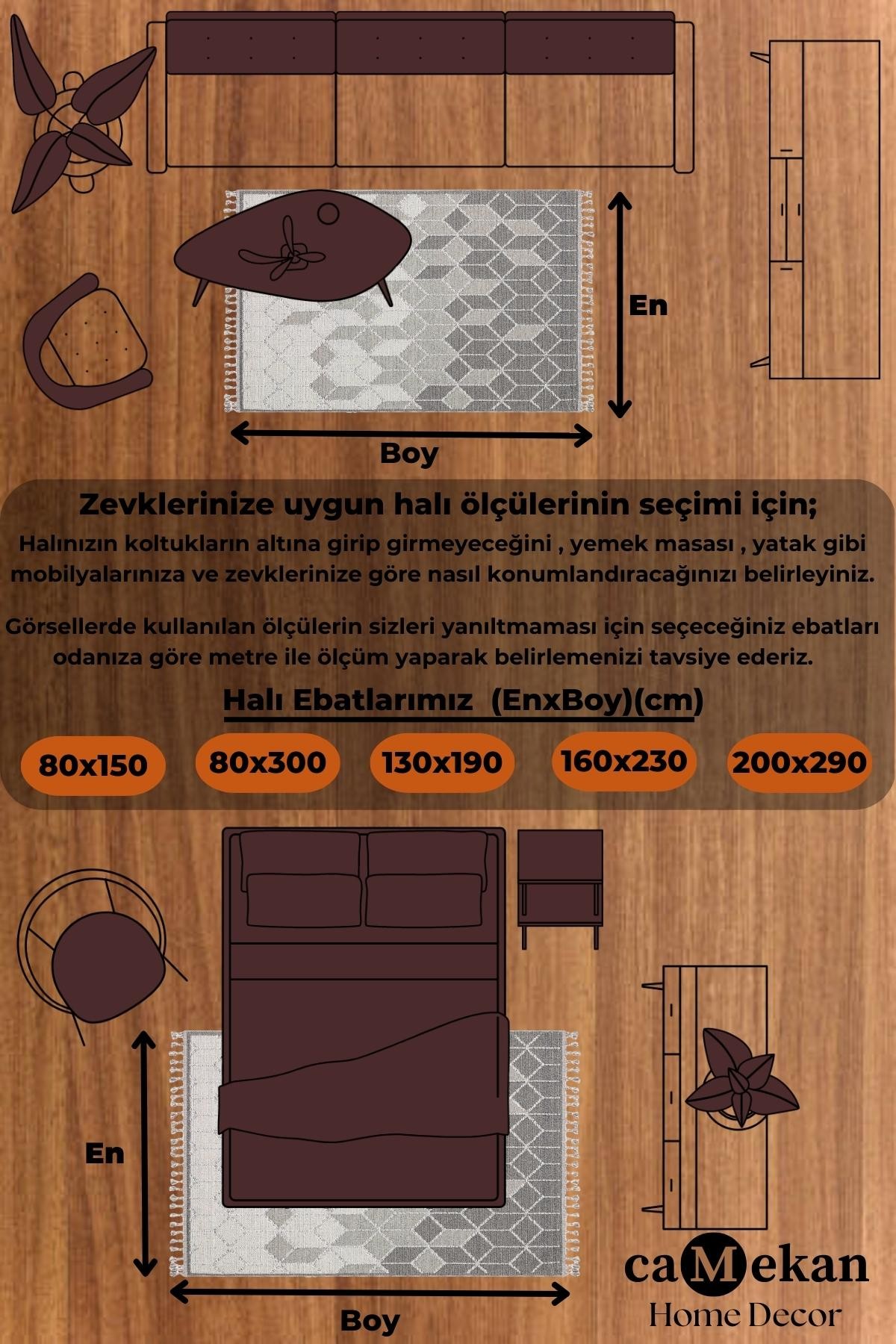 Modern Desenli Bej İnce Dokuma Halı Robot Süpürgeye Uygun Koridor Halısı Eko Halı Yolluk - Gri