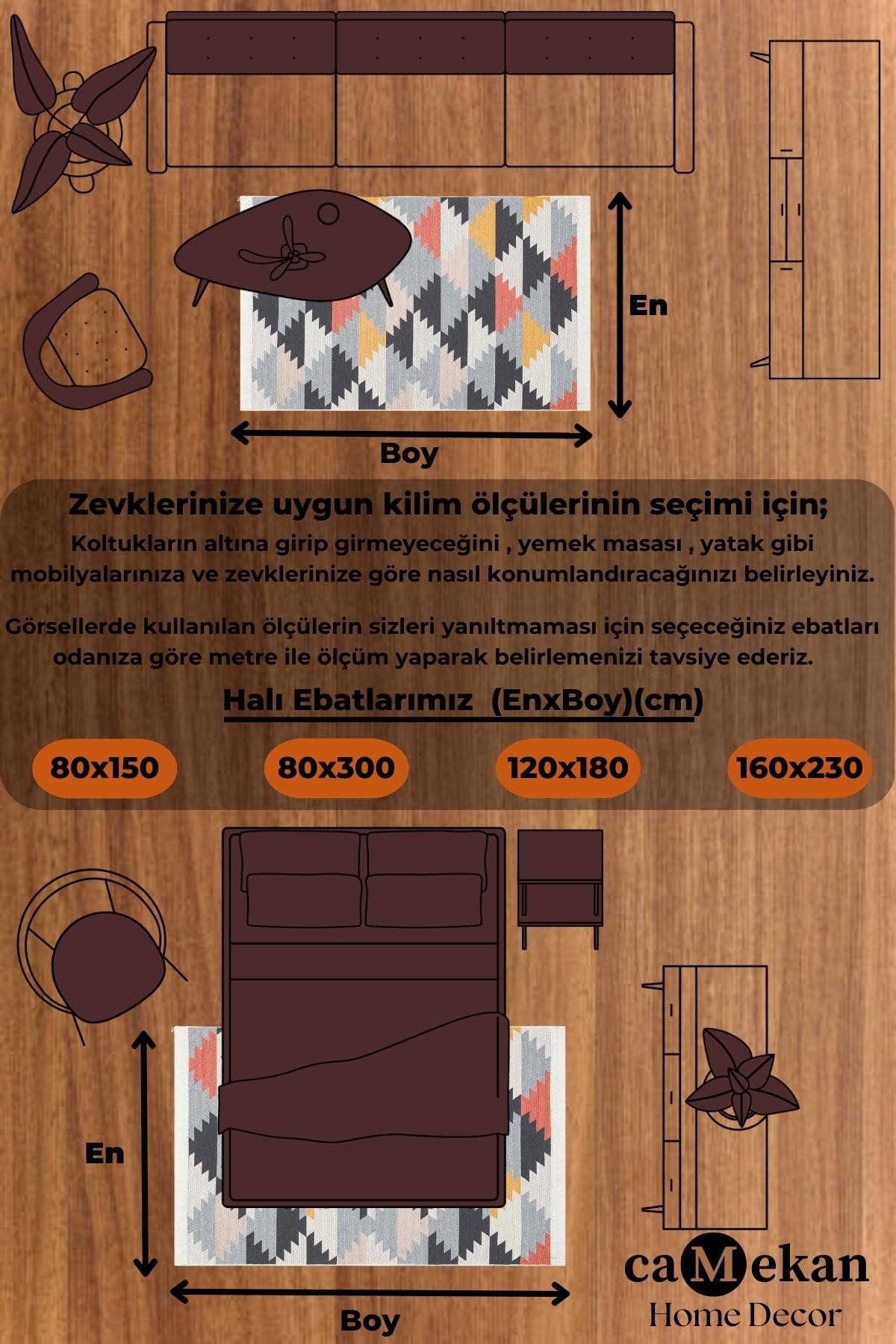 Yıkanabilir Çift Taraflı Kilim Eko Halı Kilim Dekoratif Halı Kilim Pamuk Salon Kilimi Koridor Kilimi