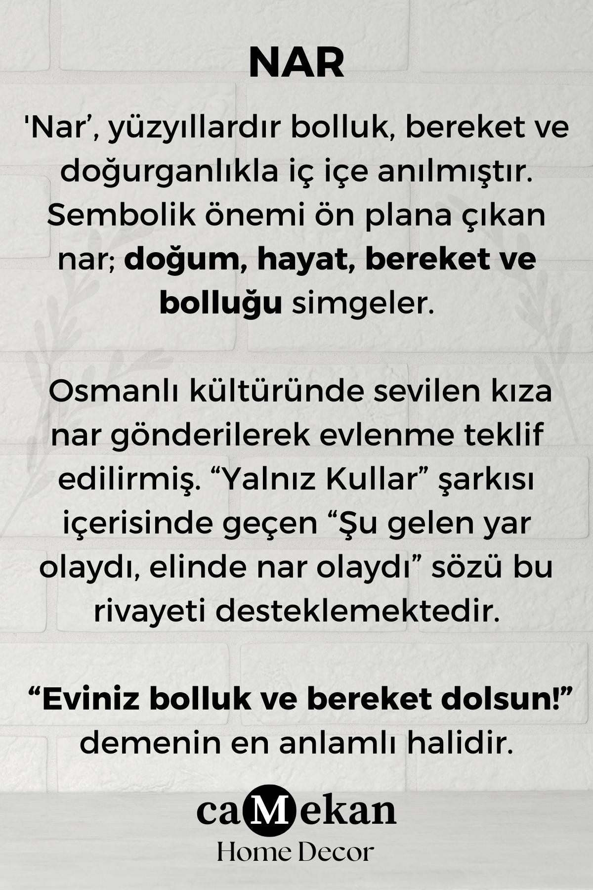 El Yapımı Nar Obje (3'lü Set) Nar Susu Dekoratif Obje Biblo Ev Hediyesi Sehpa Süsleri Masa süsü - Mat Kırmızı