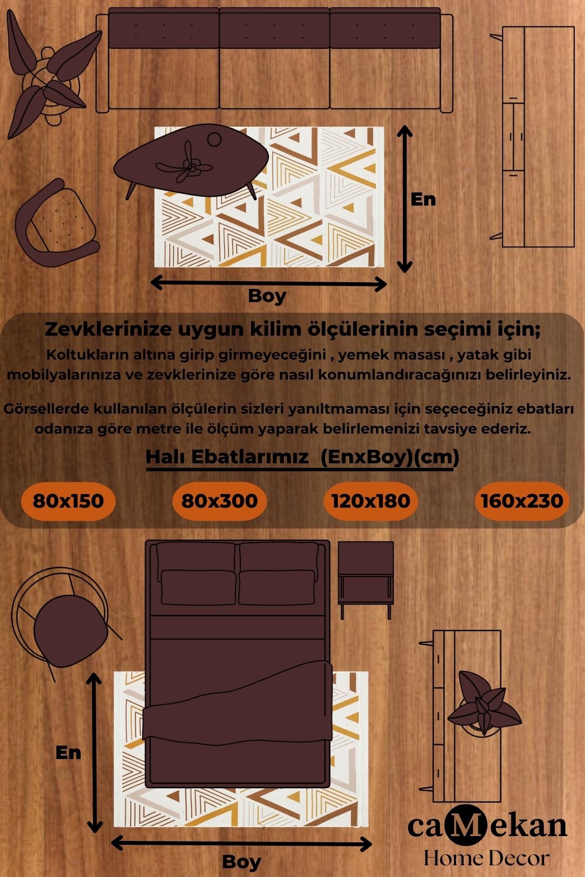 Yıkanabilir Çift Taraflı Kilim İskandinav Desen Pamuk Kilim Eko Halı Modern Yolluk Koridor kilimi - Beige Yellow