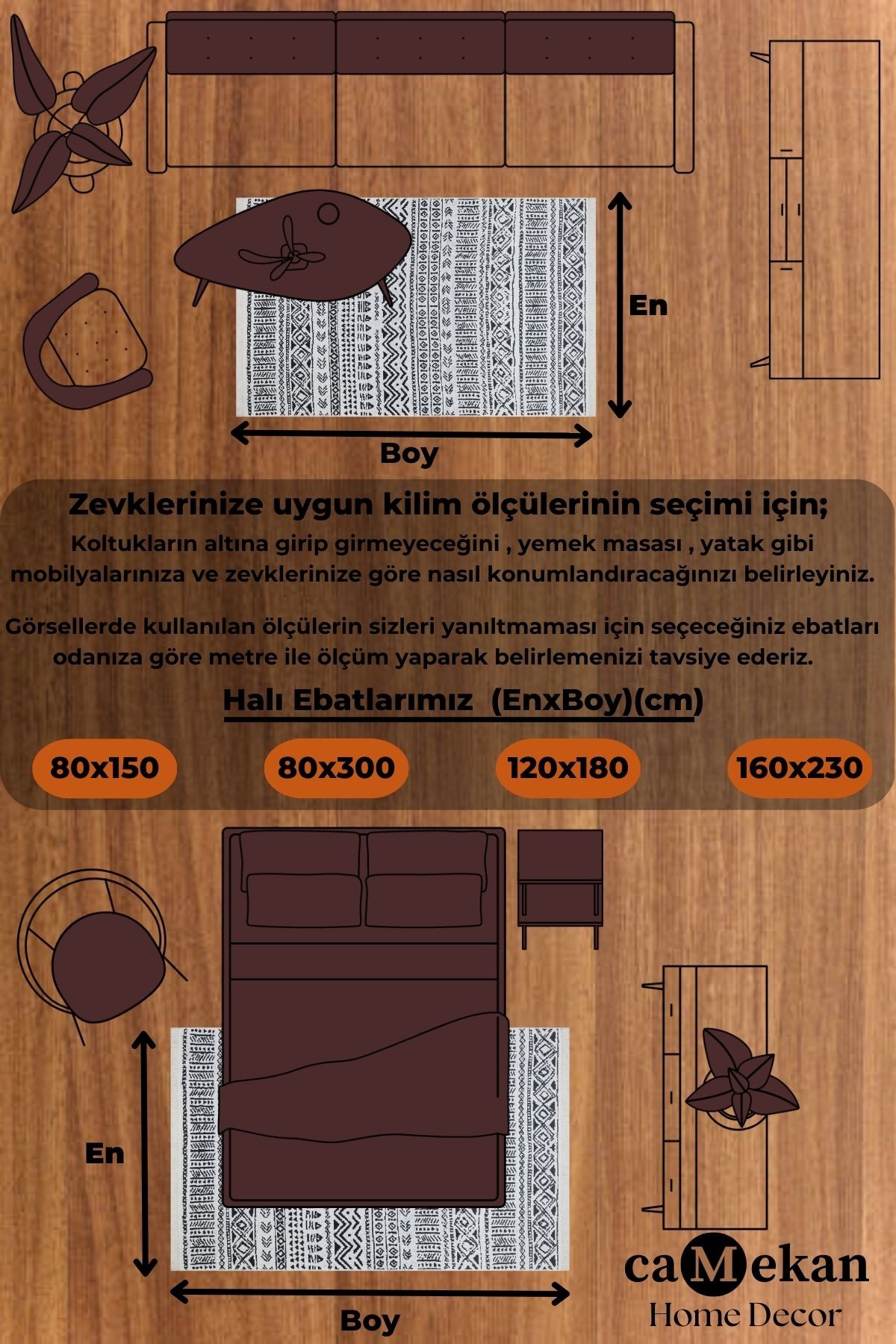 Yıkanabilir Çift Taraflı Kilim İskandinav Desenli Pamuk Kilim Eko Halı Modern Yolluk Koridor Kilimi