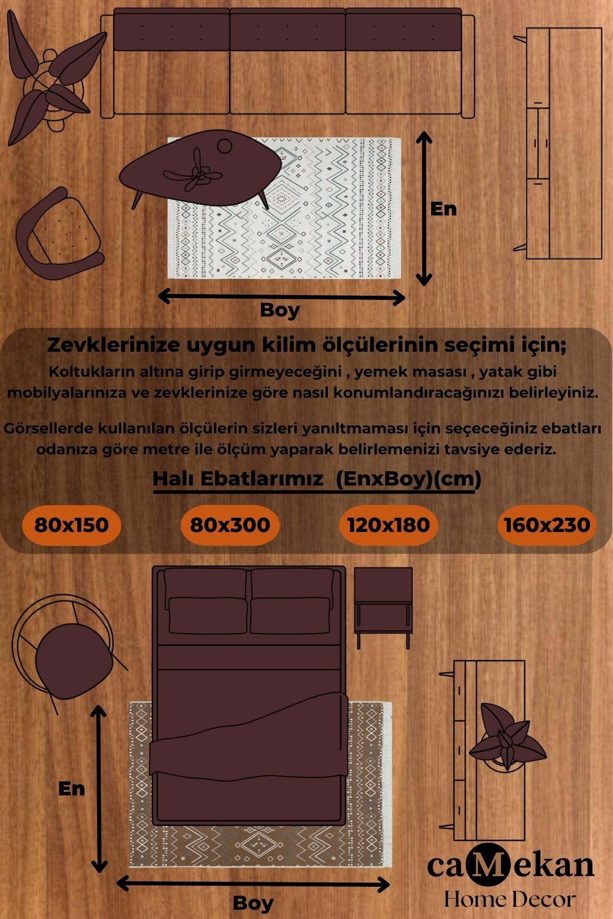 Çift Taraflı Yıkanabilir Kilim İskandinav desenli Pamuk Kilim Eko Halı Yolluk Koridor Kilimi