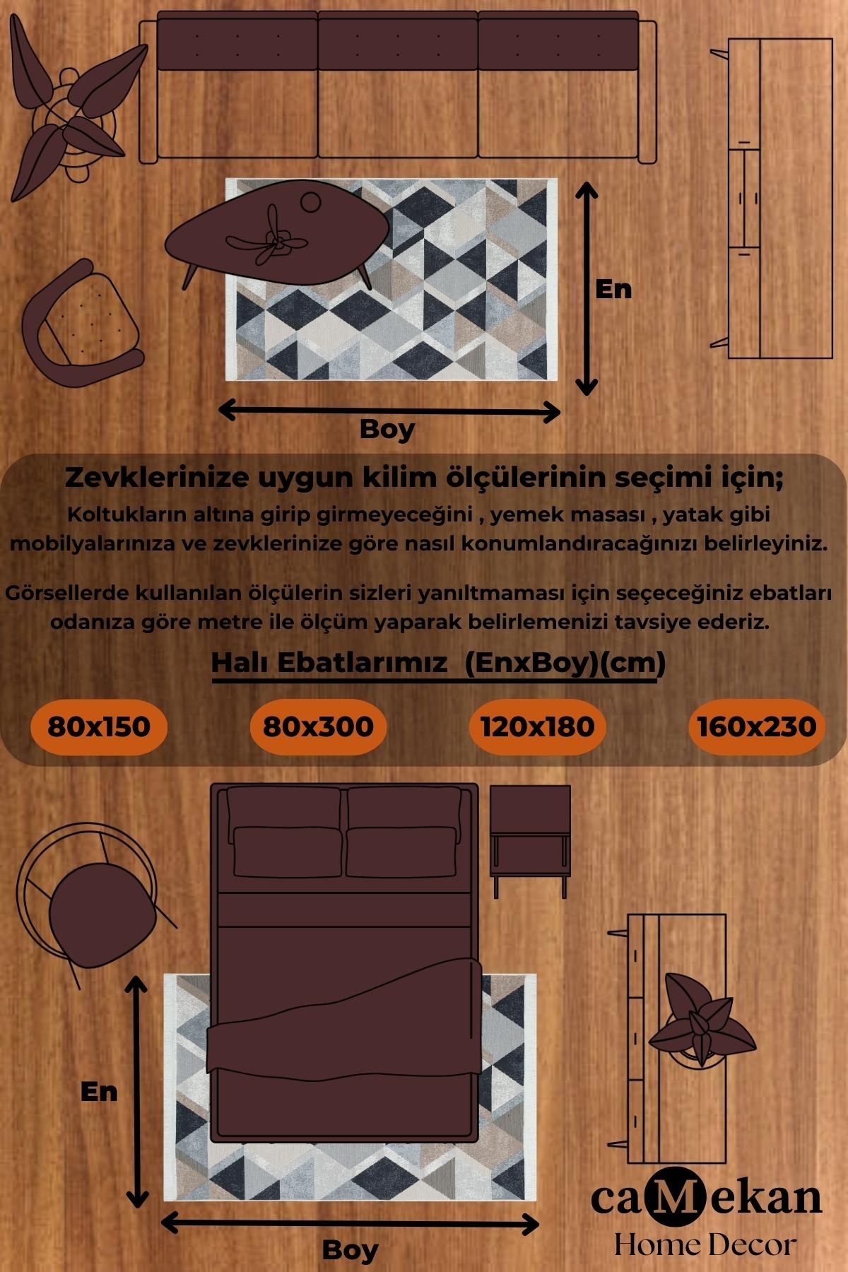 Yıkanabilir Çift Taraflı Kilim Eko Halı Kilim Dekoratif Halı Kilim Pamuk Salon Kilimi Mutfak Kilimi - Beıge Black