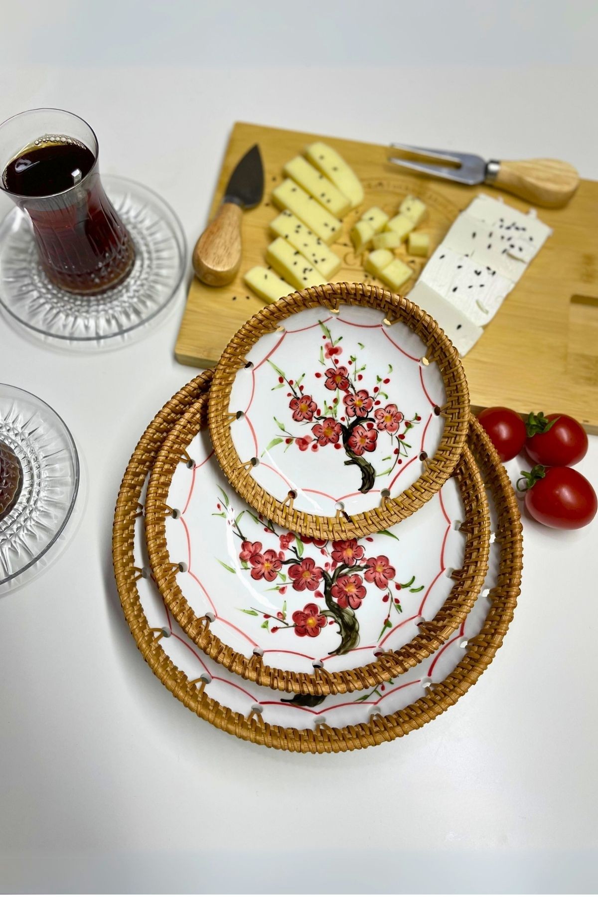 3lü Yuvarlak Tabak Seti ve 2li kayık tabak (Özel Sipariş) 