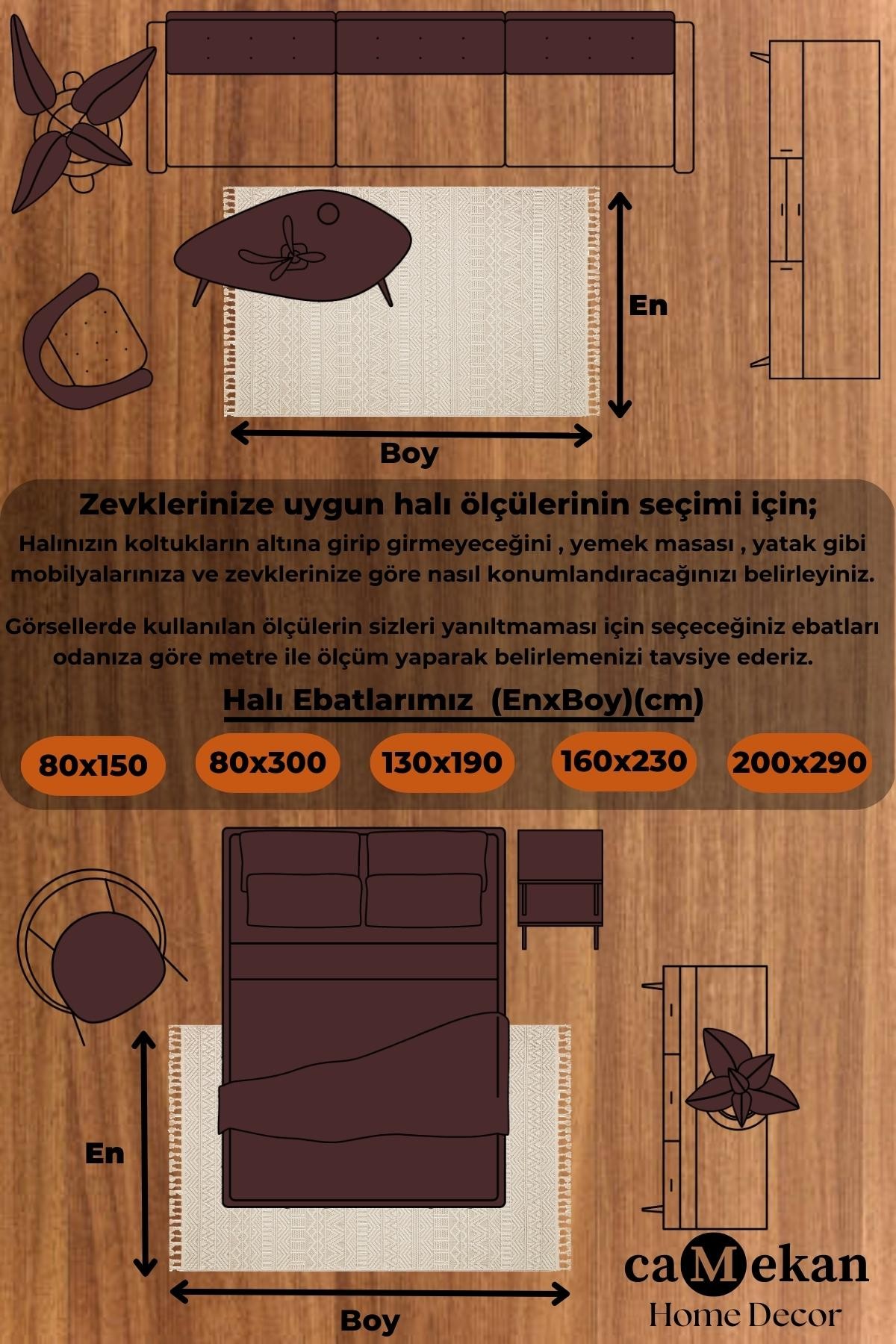 Modern Desenli İnce Dokuma Bej Halı Robot Süpürgeye Uygun Koridor Halısı Eko Halı Yolluk - Bej