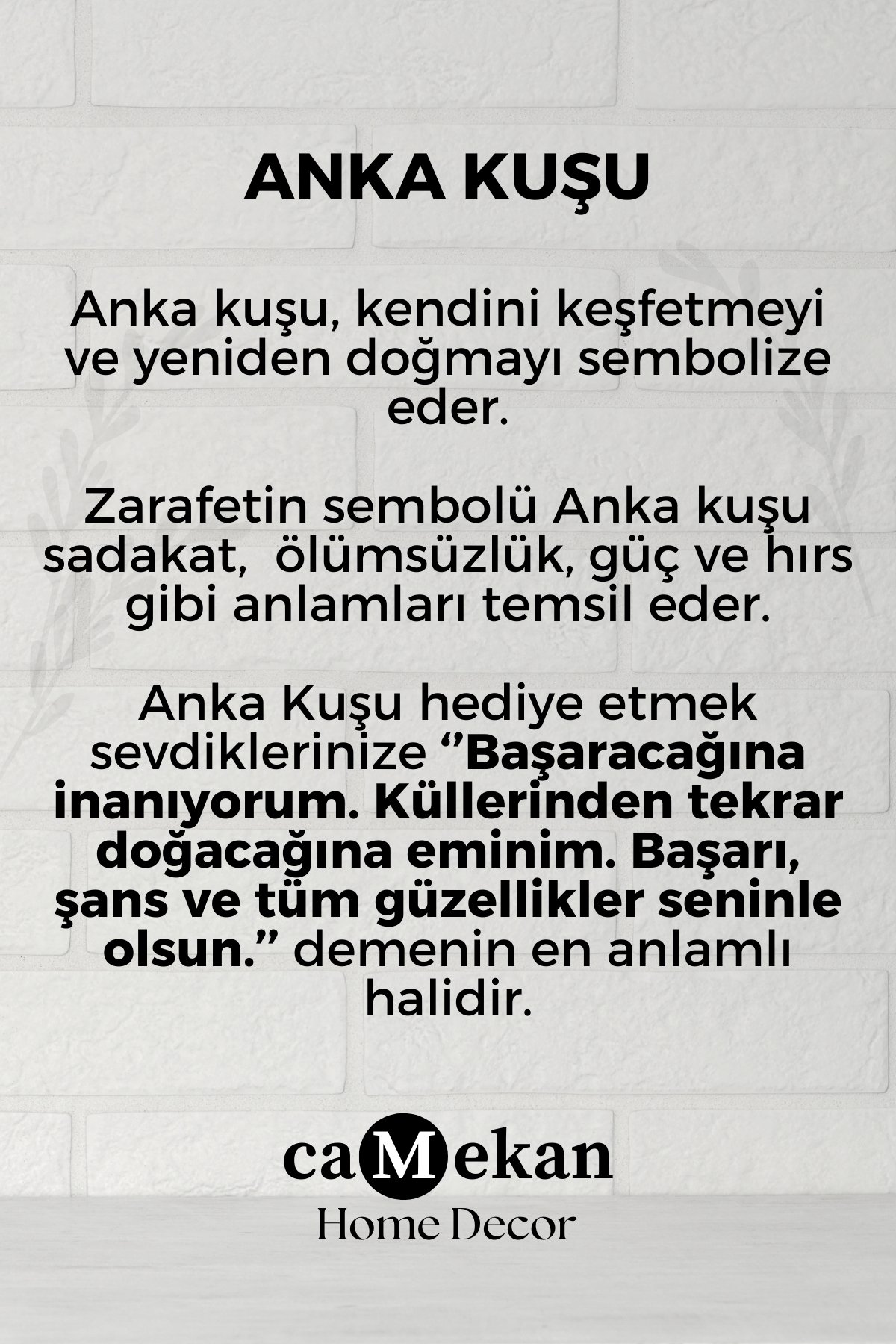  Anka kuşu Dekoratif Obje Yeniden Doğuşun, Aydınlığın ve Zarafetin Sembolü Anlamlı Hediyelik