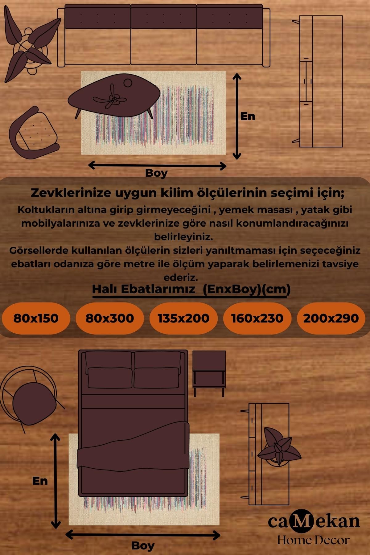 Jüt Hasır görünümlü Kaymaz Taban Kilim Robot Süpürgeye Uygun Kaymaz Yolluk Salon Kilim Eko Halı