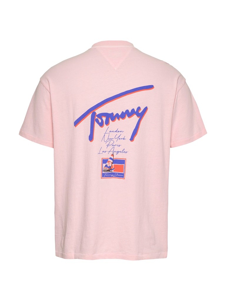 Tommy Hilfiger Rejeneratif Pamuk PEMBE Erkek Kısa Kollu T-Shirt - DM0DM20768TH3