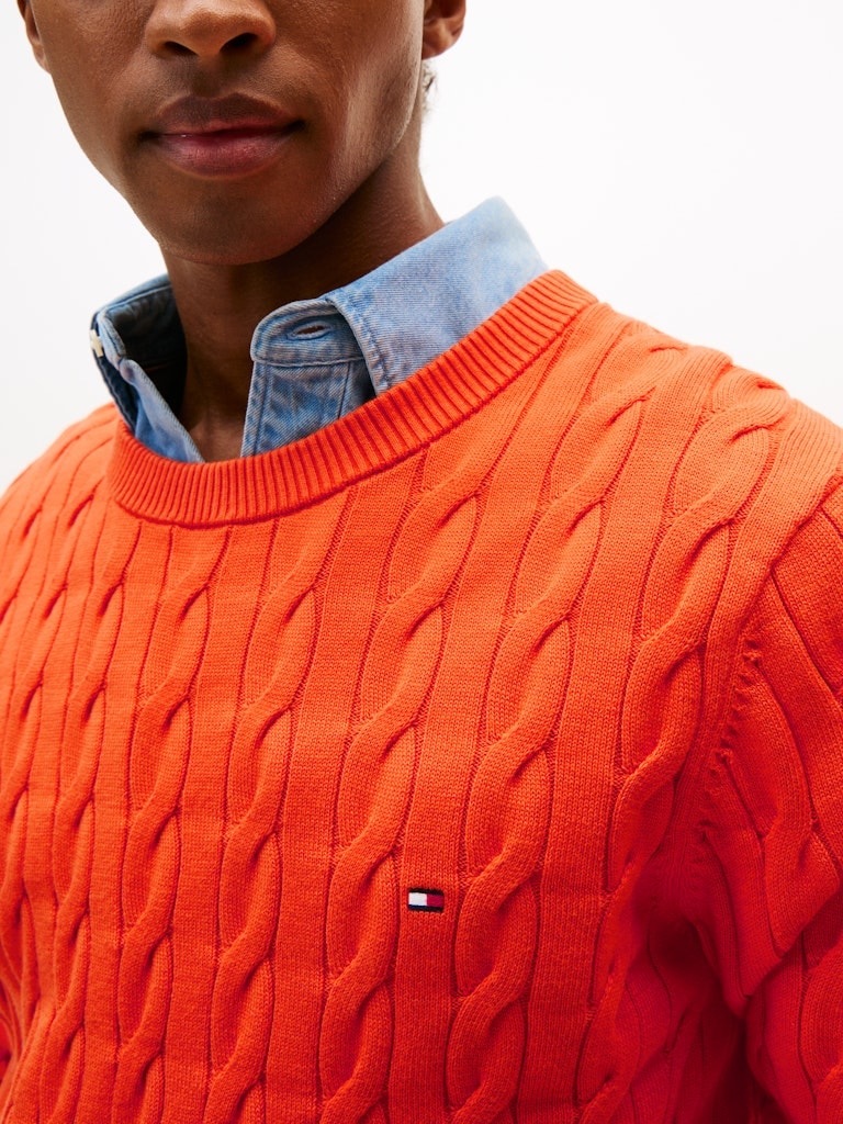 Tommy Hilfiger Erkek Turuncu  O Yaka  Triko