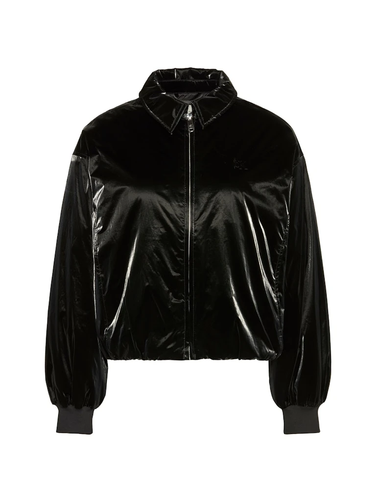Calvin Klein Kadın Siyah Bomber Parlak Mont