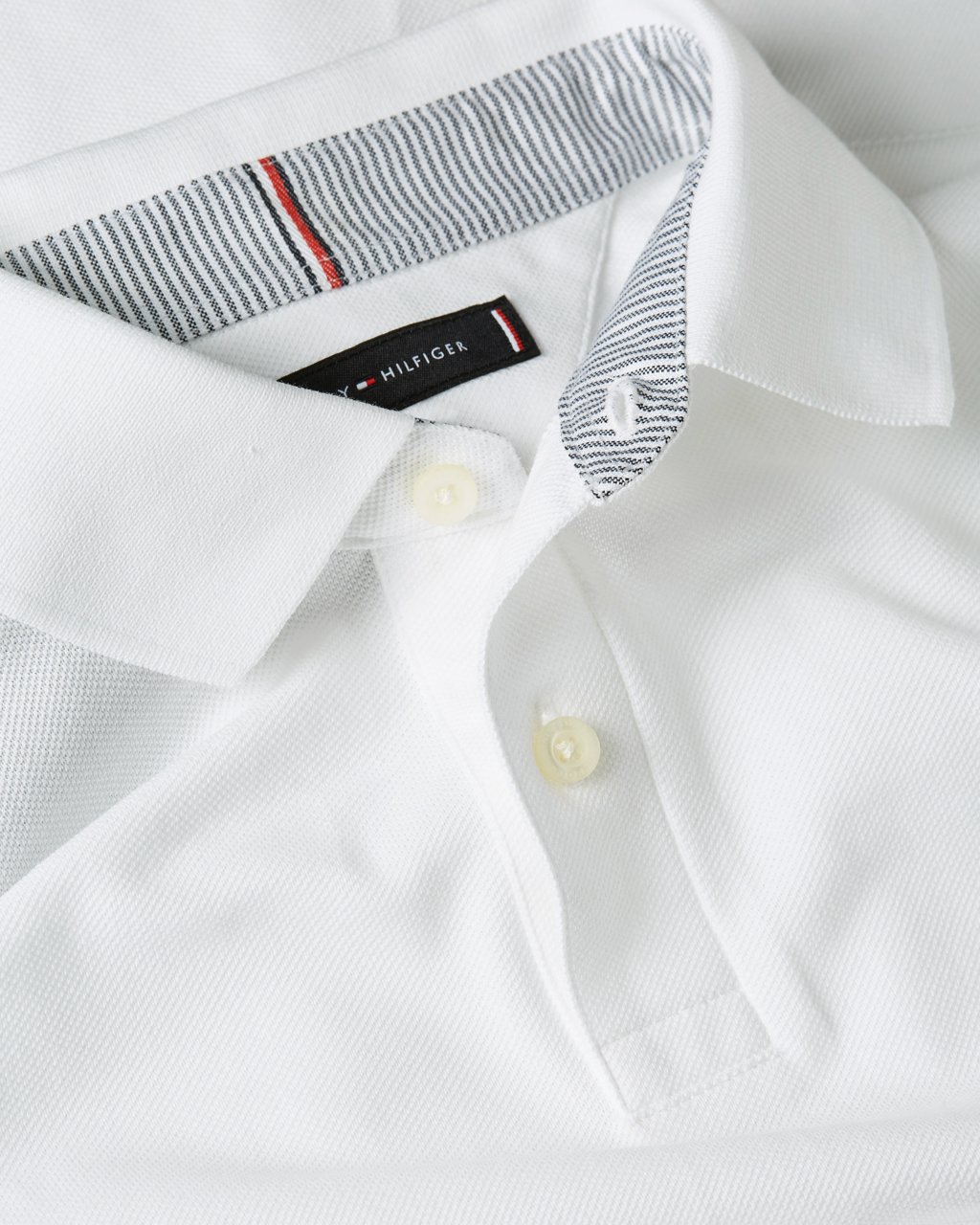 Tommy Hilfiger Erkek Beyaz Düğmeli Uzun Kollu Polo Yaka T Shirt - MW0MW20183YBR