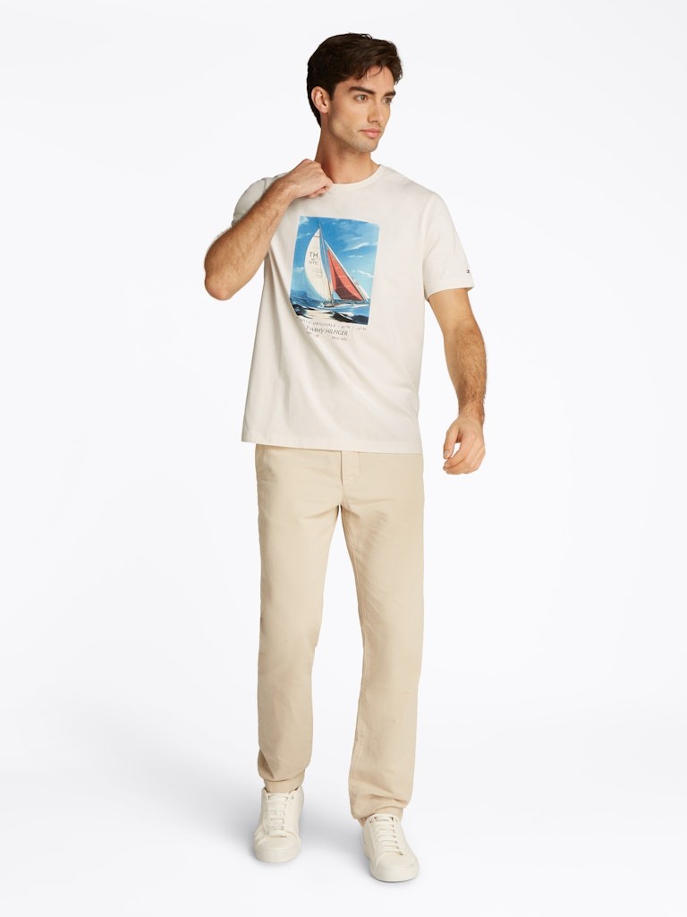 Tommy Hilfiger Rejeneratif Pamuk Sarı Erkek Kısa Kollu T-Shirt - MW0MW38615Z00