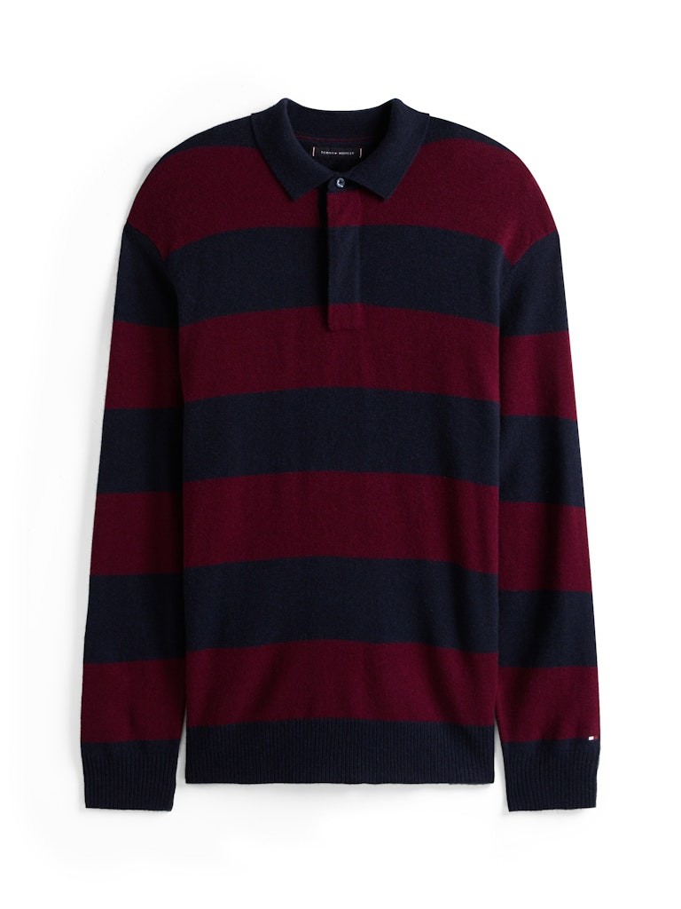 Tommy Hilfiger Erkek Lacivert Polo Yaka Triko