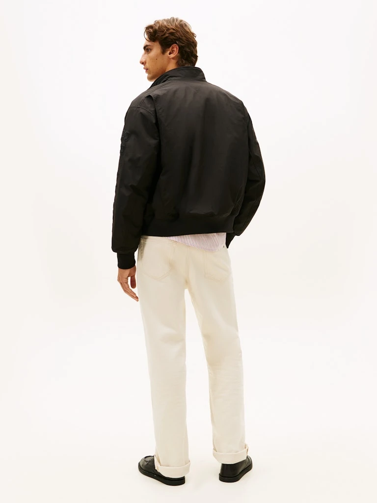 Tommy Hilfiger Erkek Siyah Bomber Racing Mont