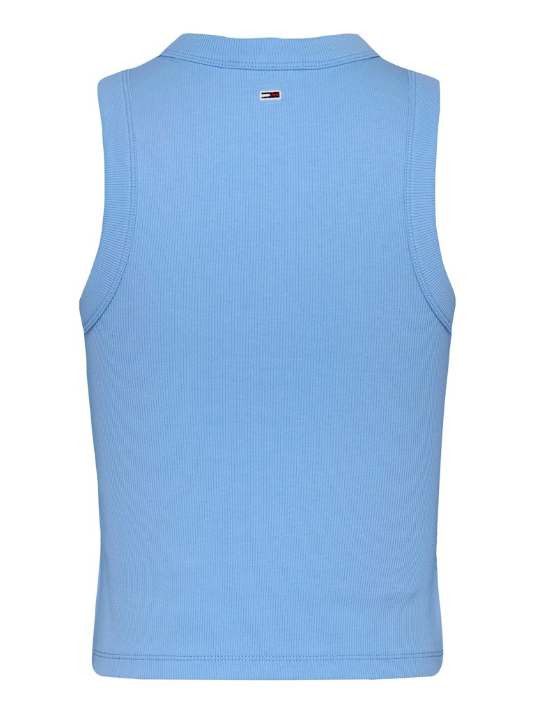 Tommy Hilfiger Rejeneratif Pamuk Mavi Kadın Kolsuz T-Shirt - DW0DW21339C12