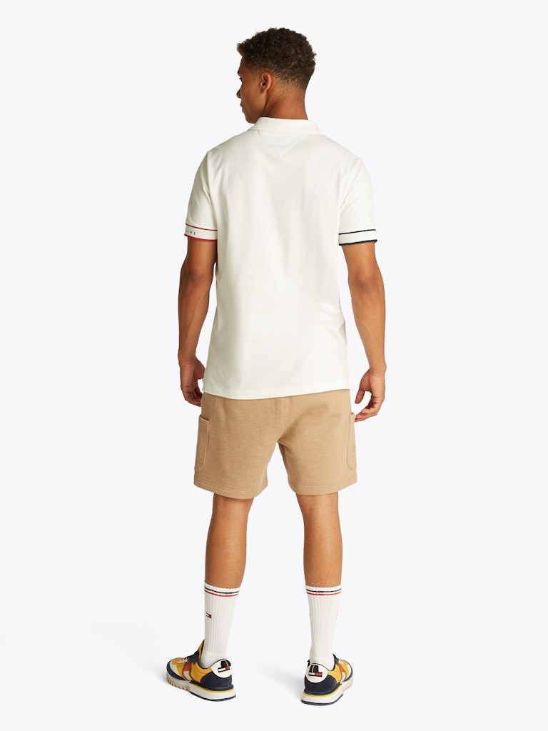 Tommy Hilfiger Rejeneratif Pamuk Beyaz Erkek Kısa Kollu Düğmeli Polo Yaka T-Shirt - DM0DM21306YBL
