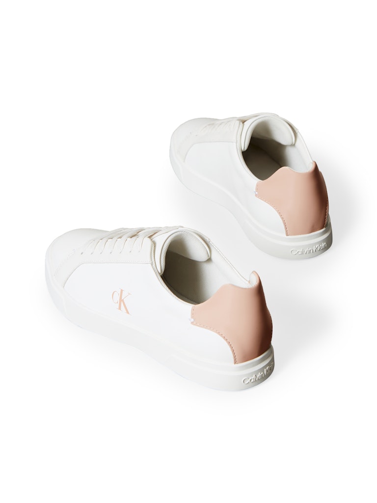 Calvin Klein Kadın Beyaz Deri Kısa Taban Sneakers