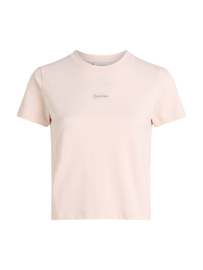 Calvin Klein Rejeneratif Pamuk Pembe Kadın Kısa Kollu Baby Tee T-Shirt