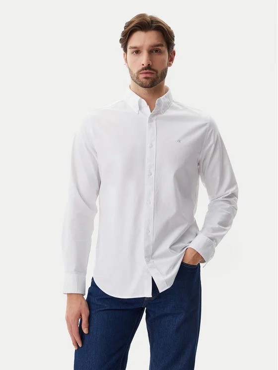 Calvin Klein Oxford Beyaz Erkek Uzun Kollu Gömlek - LV040EM125YAA