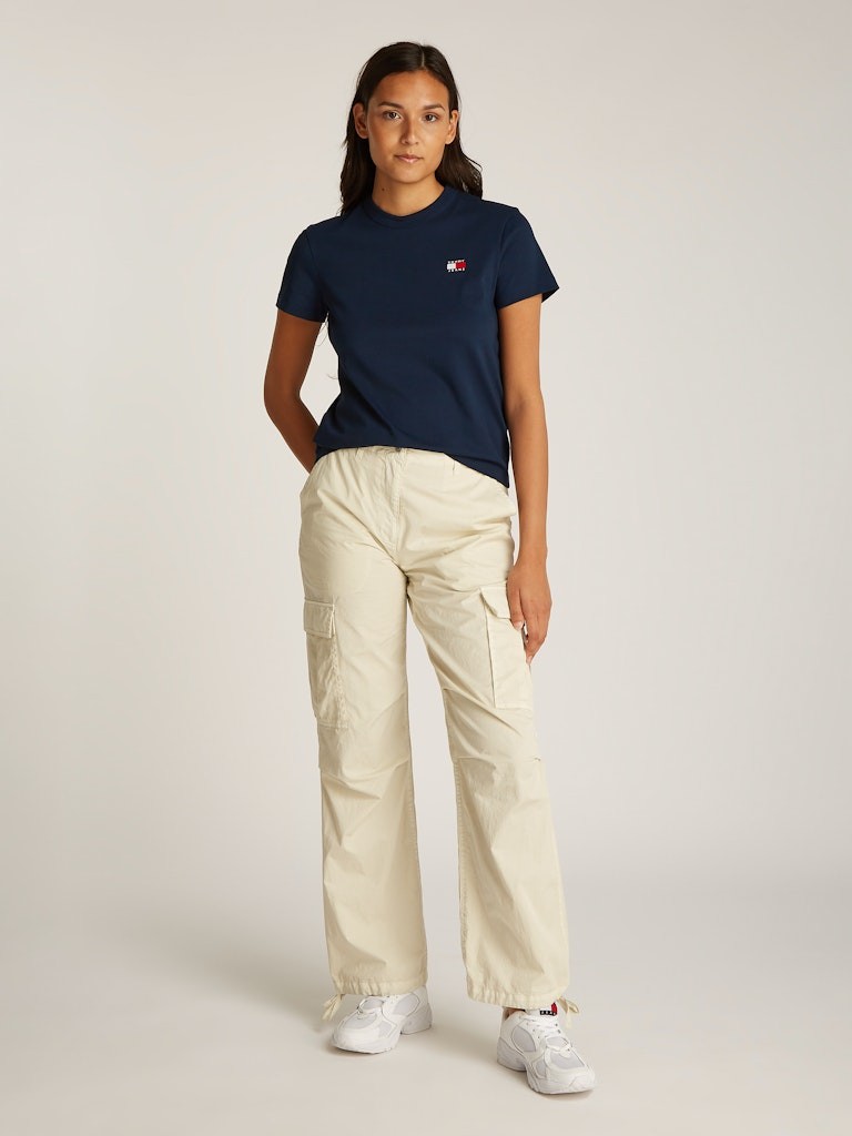Tommy Hilfiger Rejeneratif Pamuk Lacivert Kadın Kısa Kollu T-Shirt - DW0DW20153C1G