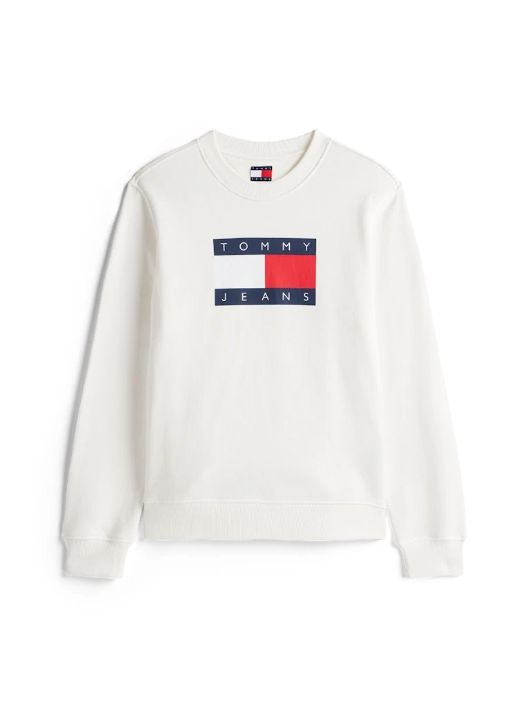 Tommy Hilfiger Kadın Beyaz Pamuk O Yaka Sweatshirt