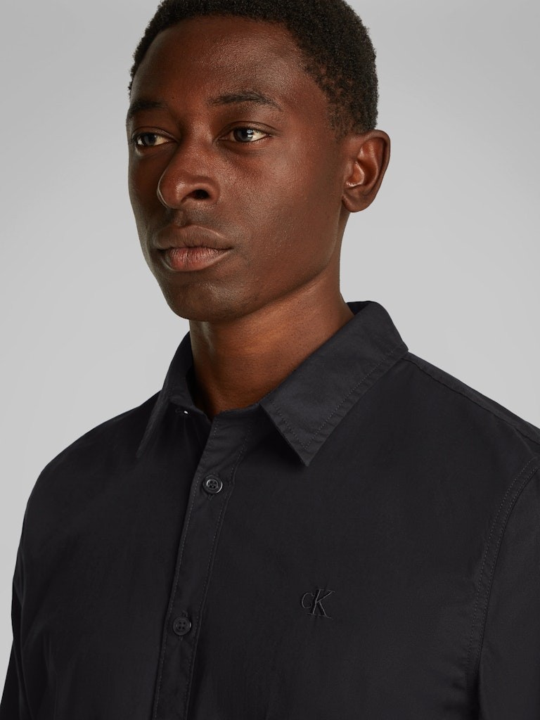 Calvin Klein Streç Pamuklu Slim Fit Gömlek Erkek Siyah Gömlek - J30J324614BEH