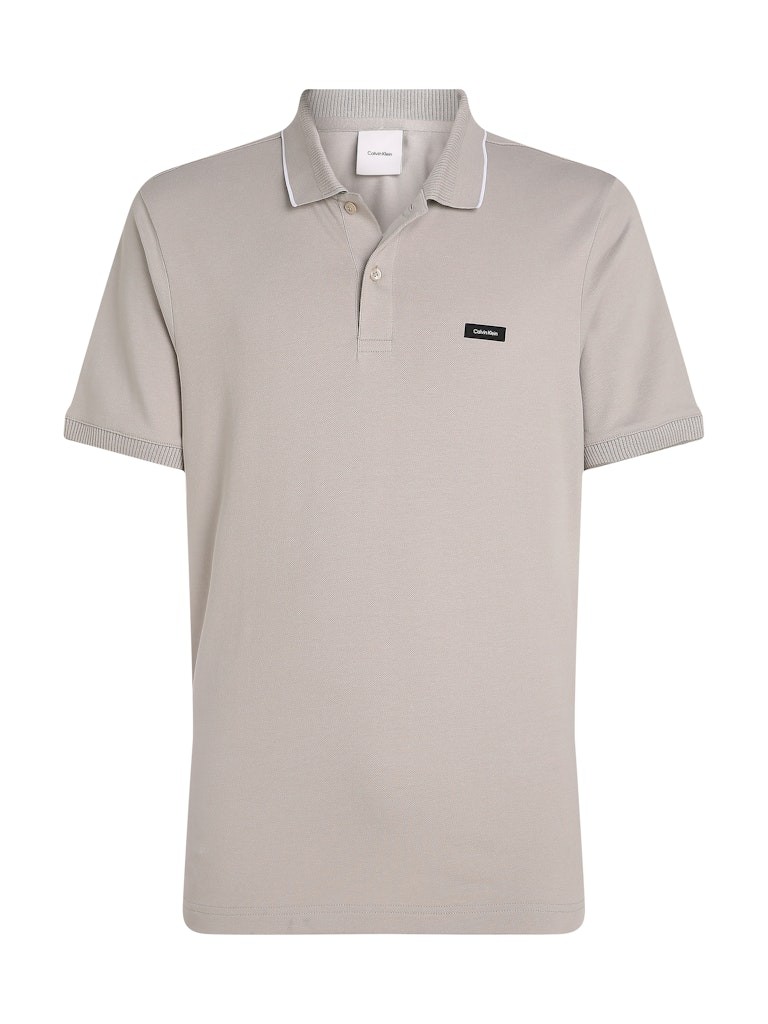 Calvin Klein Organik Pamuk Gri Erkek Kısa Kollu Düğmeli Polo Yaka T-Shirt