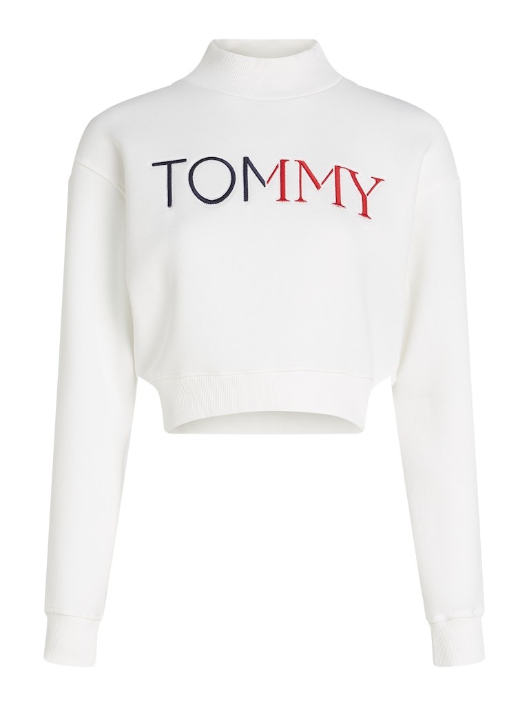 Tommy Jeans Crop Rwb Kadın Beyaz Sweatshirt - DW0DW20540YAD